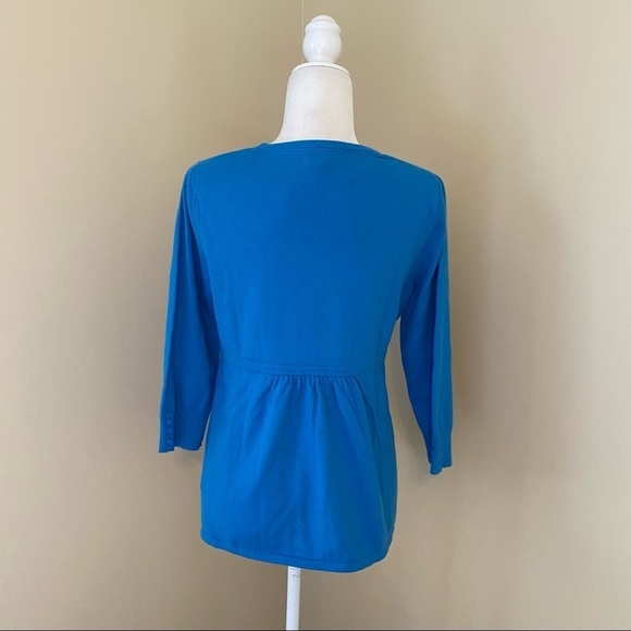 L.L. Bean Cotton Angora Blend Blue Sweater - S - Picture 3 of 13